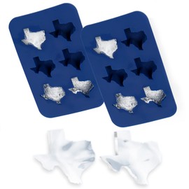 [2-Pack] Texas Ice Cube Tray for Proud Texans - Texas Shaped Ice Cube Tray for Parties - Silicone Texas Ice Cube Mold for Cool Novelty Gifts - Texas America Ice Cube Tray for 6 Cubes - 12 Cubes Total
