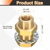 sourcing map 2Pcs Brass Bulkhead Fitting NPT 1/4" Female Double