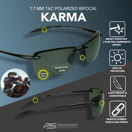 proSPORT Polarized Bifocal Reading Sunglass Readers Maui Men Women Gray Lens Rimless Fishing 1.50 2.00 2.50