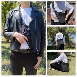 aYrap Sling Crossbody Chest Bag for Men,Travel Hiking Anti-Thief Crossbody Chest Daypack Personal Pocket Bag (Black with holster)