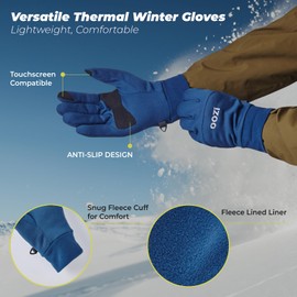 OOZi Winter Gloves Men Women Thermal Gloves Touchscreen Midweight Liner Windproof for Running Biking Driving Hiking (Dark Brown, XL)