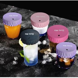JXLESW 4 Pack Anti Spiking Drink Cover, Reusable Protection Fabric Cup Covers for Safety in Clubs and Bars