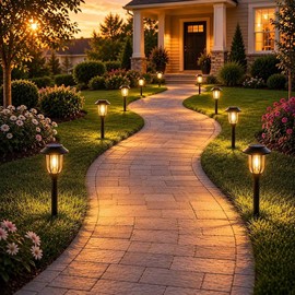 Luces solares exteriores DOESLAG BG-AA64B3-12 – Pack 12 de 3000K, impermeables