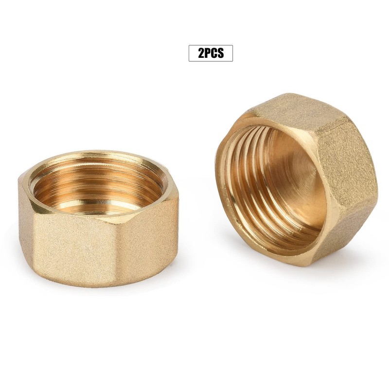 nutmanel Brass Cap 1/2 Inch Female Thread, Brass Blanking Plug