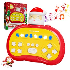 Christmas Fast Push Game Console, Handheld Pop it Fidget Sensory Toy Quick Push Puzzle Dance Game with 4 Gameplay Modes, Handheld Fast Push Pop Game Toy Gifts for Kids Boys Girls Adults