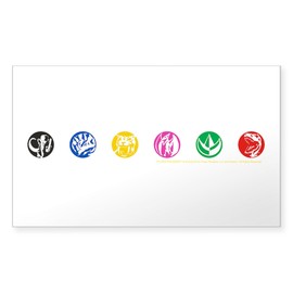 CafePress Power Rangers Dino Zord Emblem Rectangle Bumper Sticker Car Decal