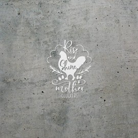 Decal Stickers of Rise and Shine Mother Cluckers Silhouette (White) (Set of 2) Luxury Weatherproof Vinyl Decal Stickers for Laptop Desktop Smartphone Car Dirt Bike Wall - BICVER1715852WHW19Y24