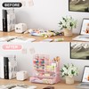 Marbrasse Pen Holder for Desk, Desk Organize with Drawer, Desk