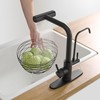 Black Kitchen Faucets with Water Filter and Pull Down Sprayer,Waterfall