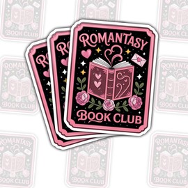 3 Pcs Romantasy Book Club Sticker – Fantasy Romance Reader Aesthetic Vinyl Decal Waterproof for Laptop, Kindle, Water Bottle, Notebook – Gift for Book Lovers, FAE Girl Readers – 3 Inch