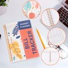 Bill Payment Tracker Notebook with Spiral Binding and Back Pocket