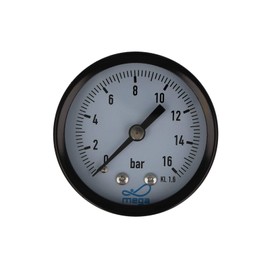 Mega Pressure Gauge 0-16 Bar - 1/4 Inch Connection to Rear Axial Diameter 50 mm
