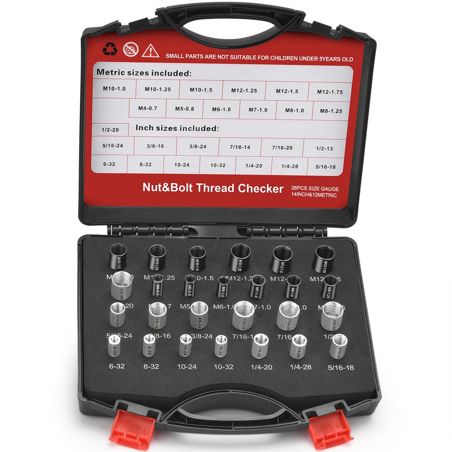 Comfylichi Thread Checker, Nut and Bolt Thread Checker, Bolt Size and ...