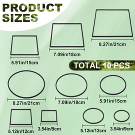 Isslly 10pcs Aquarium Floating Plant Corral, Oval & Square Fish Feeding Rings, Mix Sizes Fish Tank Accessories for Betta Goldfish Turtle- Black