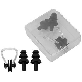 tapones para nadar, Los tapones para los oídos y el clip para la nariz que nadan, los tapones para los oídos para nadar los tapones para los oídos Clips impermeable para la nariz(3.50*3.00*2.50cm-Black)