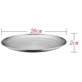 HaWare Round Stainless Steel Pizza Baking Tray, 26 cm, Pack of 2 for Oven Baking - Non-Toxic & Healthy, Easy to Clean & Dishwasher Safe