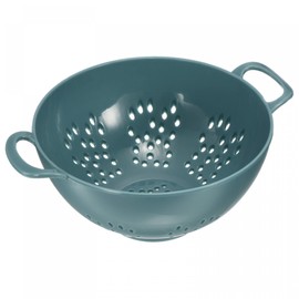 sourcing map Mini Food Colander with Double Handles, Rice Washing Strainer Plastic Fruit Pasta Drainer, Kitchen Food Mesh Colander for Vegetable Fruit-Light Blue