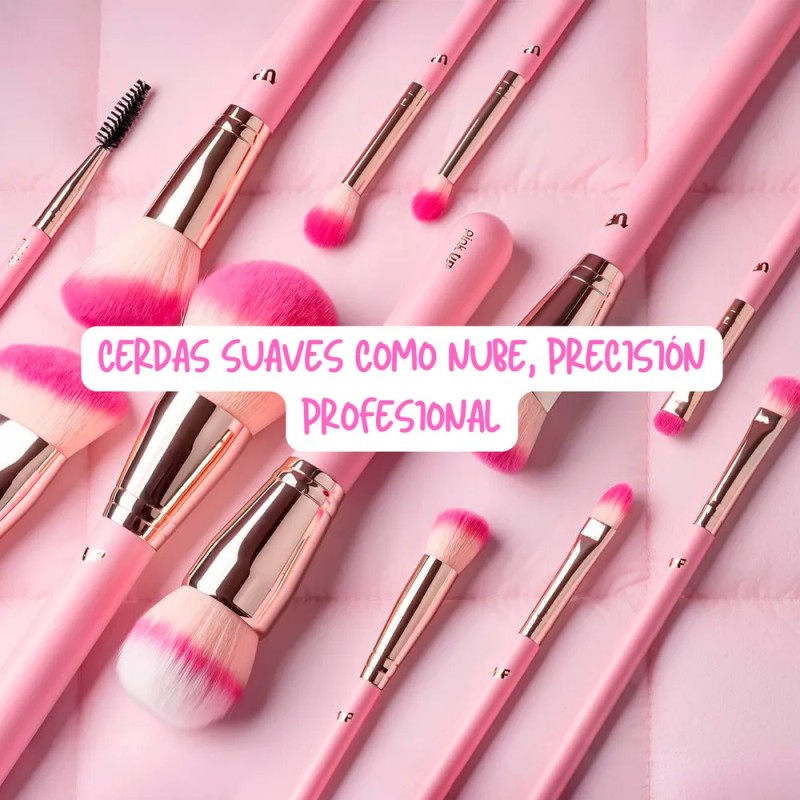 Set de 12 brochas de maquillaje Pink Up Pink Brushes