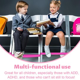 Elastic Fitness Bands, TPE Material, Pink, Set of 5, Therapy Bands for ADHD and Autism, ADHD Toy, Therapy Swing Children, ADHD Aid School (60 x 5 cm)