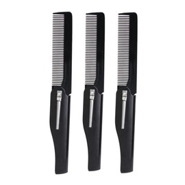 3Pcs Portable Folding Comb Black Pocket Beard Comb Convenient Travel Pocket Hair Comb Fashion Handmade Folding Combs for Men