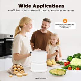 Fenjidrop Electric Potato Peeler Machine, 2-in-1 Automatic Potato Peeler & Vegetable Spinner, 85W Fast Peeling for Home & Commercial Use, 2.2LB Capacity, One-Touch Operation