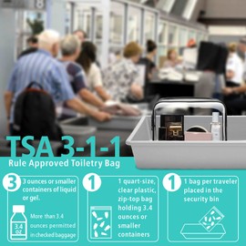 F-color Clear Toiletry Bag, 3 Pack TSA Approved Toiletry Bag Clear Makeup Bag, Travel Clear Cosmetic Bag for Women Men Quart Size Bag, Carry on Airport Airline Compliant Bag, Black