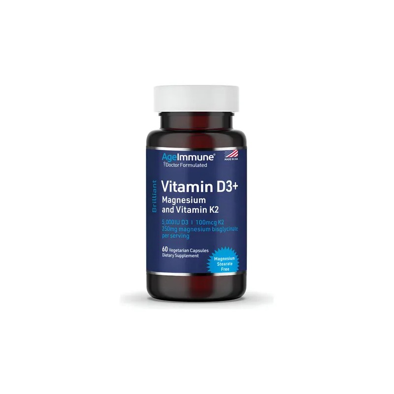 Ageimmune Suplemento D3 K2 Magnesio Glicinato 60 Cápsulas