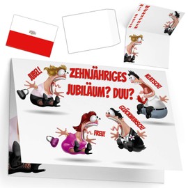 A4 XXL 10th Anniversary Card Colleagues with Envelope - Funny Anniversary Card - Congratulations Card for the 10th Service Anniversary Company Anniversary by BREITENWERK