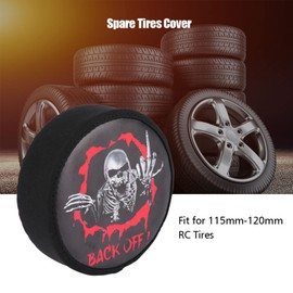 KIMISS Premium PU Spare Wheel Cover for RC Car Wheel, Unique Skeleton Pattern Tyre Accessories for RC Crawler, Protective RC Part - Mud, Rain, Sun (Skull Pattern)