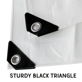 STARPYNG-10 Mil Clear/White 8X10 Feet Tarp-Heavy Duty Clear Mesh Tarp-Waterproof Tarp, UV Resistance,Greenhouse, Canopy, Tent, Yard and Outdoor Activities