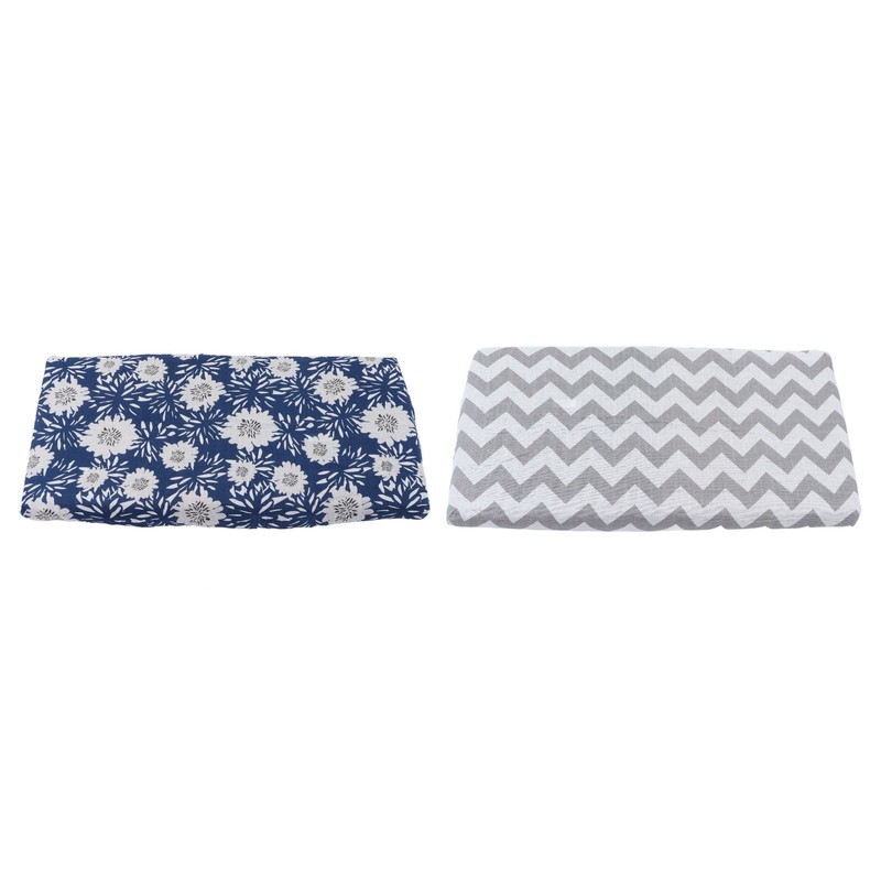 2Pcs Baby Crib Sheets Cotton Yarn Detachable Print Fitted Crib