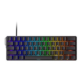 MONSGEEK FUN60 Ultra Rapid Trigger Gaming Keyboard 8k SP Magnetic Switch HE Aluminum Wired Keyboard 60% Black Shine-Through, Glare Magnetic Switch