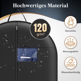 Lifewit 3 x Garment Bags and Shoe Bag, Improved Material Thickness 120 GSM, Premium Suit Garment Cover, Travel Essential Breathable Waterproof Suit Bag, 120 x 60 cm