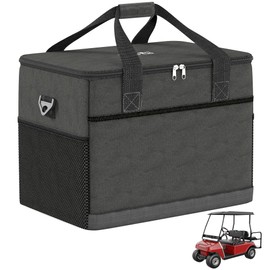 10L0L Golf Cart Cooler Bag Soft Sided, 12 Can Leakproof Insulated Cooler Backpack Multi-Pocket for Golf Car Accessories, Collapsible, Waterproof, Fits Camping, Kayaking, Fishing Ice Pack Chest-Black