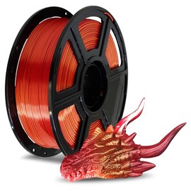FLASHFORGE Silk PLA Filament 1.75mm +/- 0.02mm, Gold to Red Gradient, Smooth Color-Changing 3D Printing Filament 1kg (2.2lbs) Spool, Fits for Most FDM 3D Printers