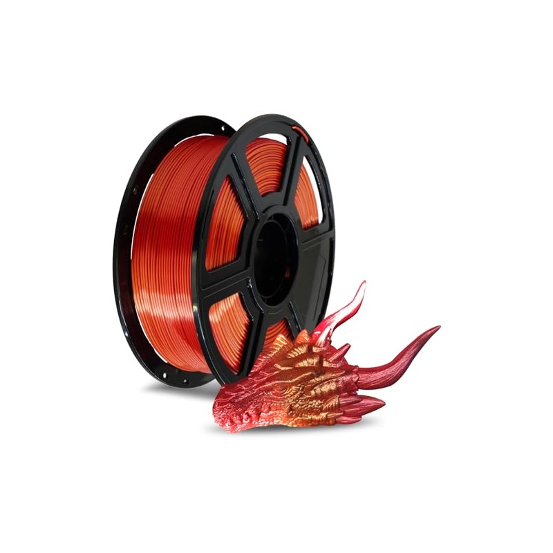 FLASHFORGE Silk PLA Filament 1.75mm +/- 0.02mm, Gold to Red