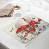LIFEMUSION Mushroom Dish Drying Mat for Kitchen Counter, Red Gnomes