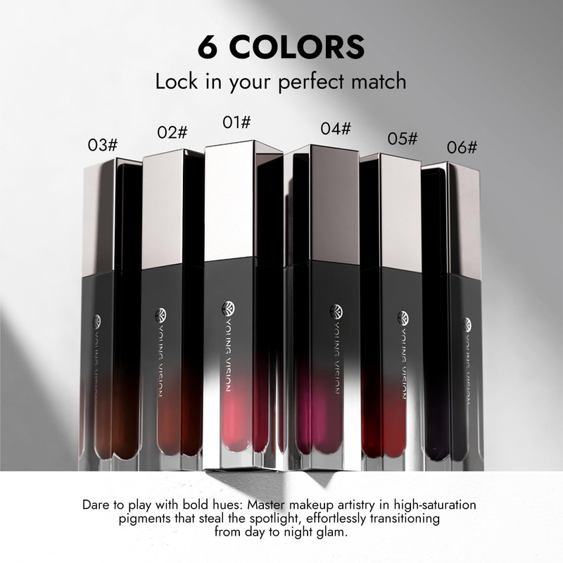YOUNG VISION Velvet Matte Liquid Lipstick Long Lasting, 4-in-1 Multi-Use