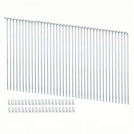 goucrro Bike Spokes 10G 3.0mm Silver Bicycle Spokes Mountain Bike Spokes for E-Bike Motorcycle Tricycle Wheel 55mm-230mm with Nipples 40pcs(Silver,10G-105mm)