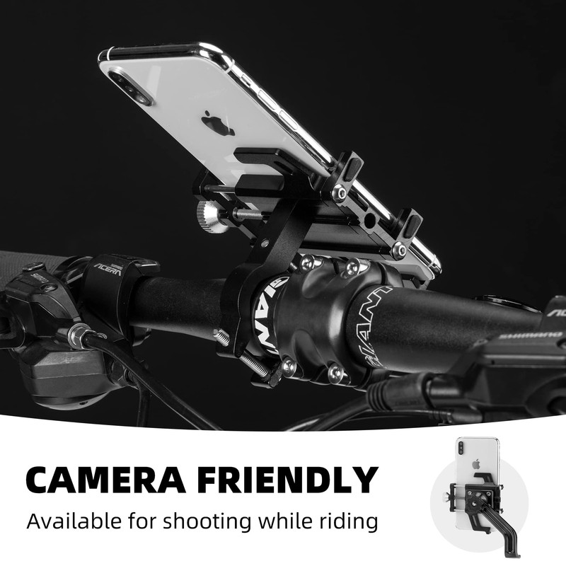 ROCKBROS Bike Phone Mount Handlebar Holder 360° Rotatable Aluminum Cell