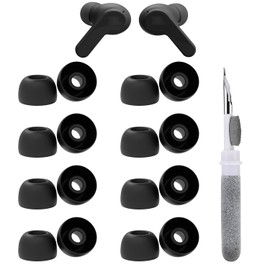 Vykyntow 8 Pairs Replacement Earbud Tips Compatible with JBL Endurance Peak 3/Vibe Beam/Tune 310C/Endurance Race/Vibe Buds, Silicone Ear Tips, Fits in Case, M Size, with 3-in-1 Cleaner Kit