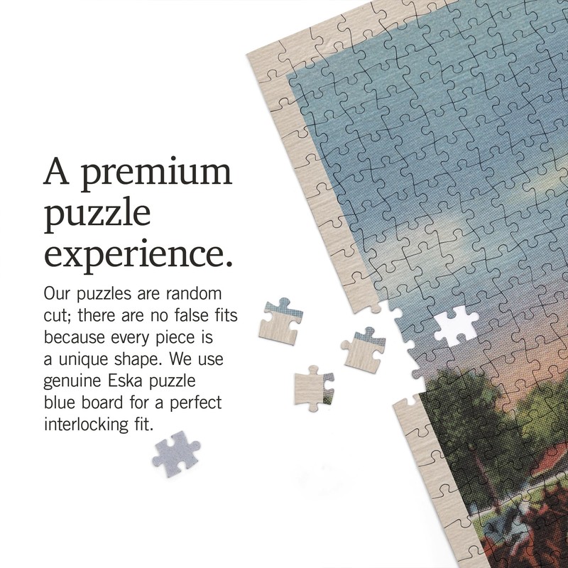 Lantern Press 1000 Piece Jigsaw Puzzle, Saratoga Springs, NY, Horse
