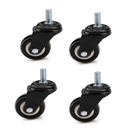 4 x Transport Castors Heavy Duty Castors Swivel Industrial Castors Solid Rubber for Pallet Furniture Castors 40 mm 1.5 Inch M8 Screws Swivel Castors
