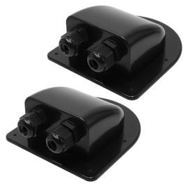GOIYZTTR Pack of 2 Solar Cable Grommet Double Hole IP68 Solar Roof Guide 2-Way Waterproof ABS Photovoltaic RV Connection Box for Solar System Motorhome Caravan Boat (Black)