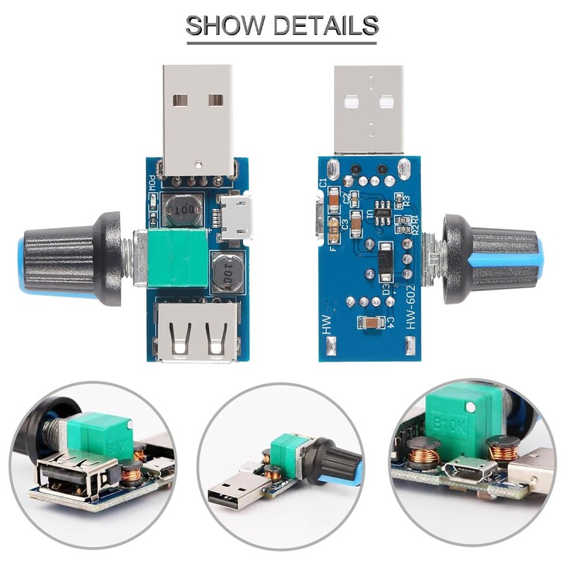 Youmile 5pcs USB Fan Speed Controller DC 5V Mini USB