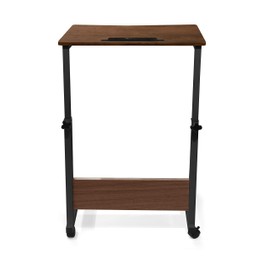 Urban Shop Wood Adjustable Rolling Laptop Desk, Black