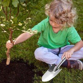 Transplanting Iron Gardening Shovel Scoop Gardening Supplies Garden Tools Transplanting Cultivation Hand Tools Stainless Steel Multi-functional 10.4 x 2.4 inches (265 x 60 mm)