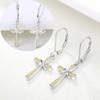 YL Cross Earrings Sterling Silver Infinity Dangle Drop Earrings Created