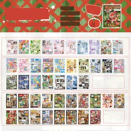 Alideco 45pcs Scrapbook Stickers Vintage Cartoon Character Dessert Food Sticker Book for Adults Sticker journaling Stickers for Scrapbooking (xunyouhuiyi)