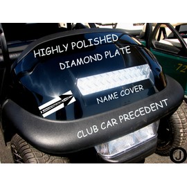 Club Car Precedent Golf Cart Diamond Plate Name Cover